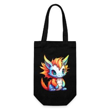 Dragon Kawaii Drawing - Gift Bag for Bottles - black - Front