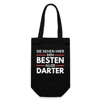 Sie sehen hier den Besten aller Darter - Geschenkbeutel für Flaschen - Schwarz - Vorne