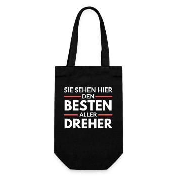 Sie sehen hier den Besten aller Dreher - Geschenkbeutel für Flaschen - Schwarz - Vorne