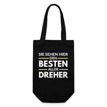Sie sehen hier den Besten aller Dreher - Geschenkbeutel für Flaschen - Schwarz - Vorne