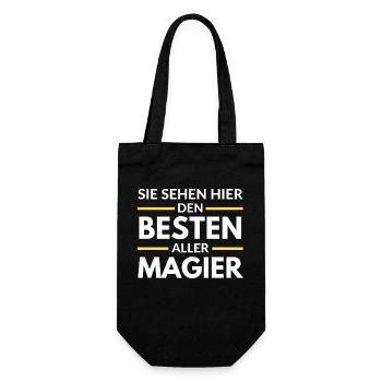 Sie sehen hier den Besten aller Magier - Geschenkbeutel für Flaschen - Schwarz - Vorne