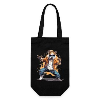 Cool dancing dog ideal for kids - Gift Bag for Bottles - black - Front