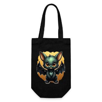 Bat Halloween I Cartoon Cute Bat - Gift Bag for Bottles - black - Front