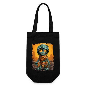 Halloween Spooky Cartoon Mummy - Sac à bouteille - noir - Devant