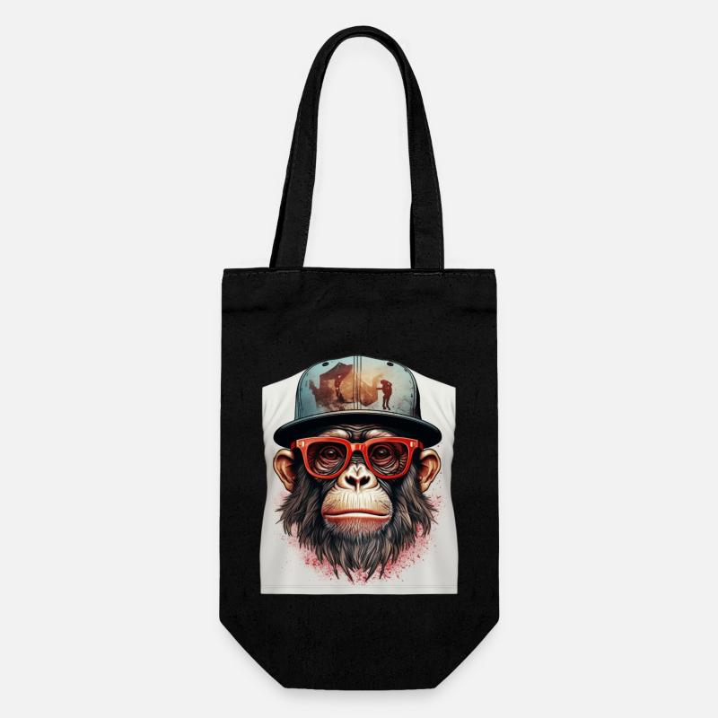 Singe Geek - Sac à bouteille - noir