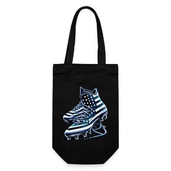 American football cleats studs USA flag street art - Geschenkbeutel für Flaschen - Schwarz - Vorne
