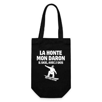 ski, faire du ski, station de ski - Sac à bouteille - noir - Devant