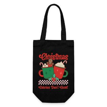 Christmas Calories Dont Count - Gift Bag for Bottles - black - Front