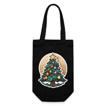 Christmas Tree Drawing Christmas - Gift Bag for Bottles - black - Front