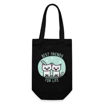 Best friends for life - Geschenkbeutel für Flaschen - Schwarz - Vorne