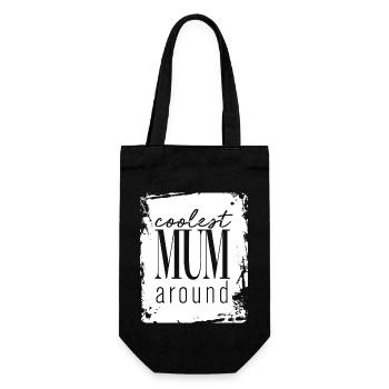 Beste Mama - Geschenkbeutel für Flaschen - Schwarz - Vorne