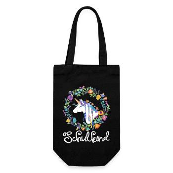 Licorne Fleurs Écolier Enfant - Sac à bouteille - noir - Devant