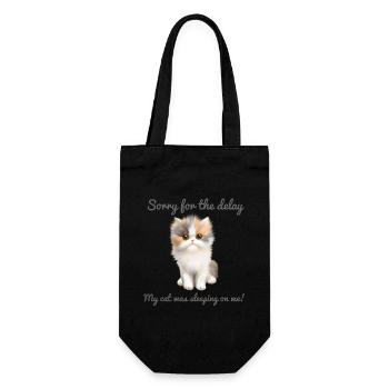 My cat was sleeping on me  - Gift Bag for Bottles - black - Front