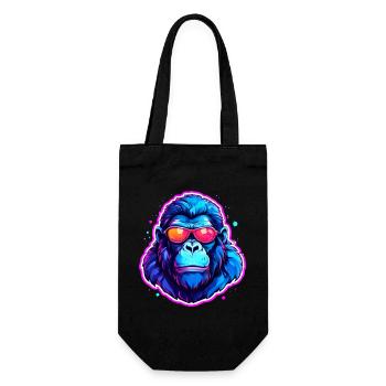 A cool gorilla with sunglasses - Gift Bag for Bottles - black - Front