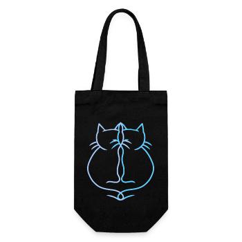 Katze Vintage Paar Katzen Retro Vintage - Geschenkbeutel für Flaschen - Schwarz - Vorne