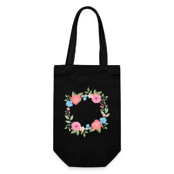 Fleurs printanières avec beaucoup d’espace pour votre texte - Sac à bouteille - noir - Devant
