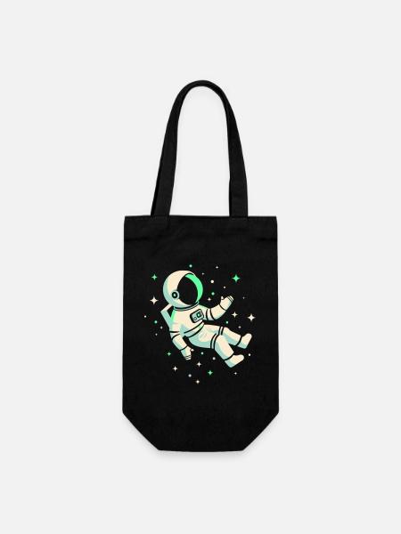 Astronaut - Geschenkbeutel für Flaschen - Schwarz
