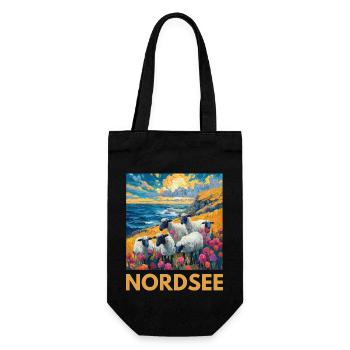 North Sea Sheep Northern Germany Lower Saxony - Gift Bag for Bottles - black - Front