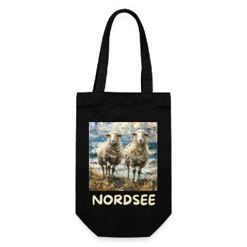 North Sea Sheep Northern Germany Lower Saxony - Gift Bag for Bottles - black - Front
