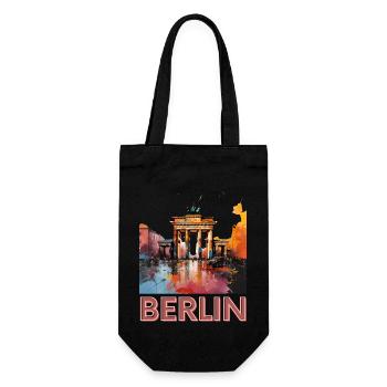 Berlin Porte de Brandebourg Pop Art - Sac à bouteille - noir - Devant