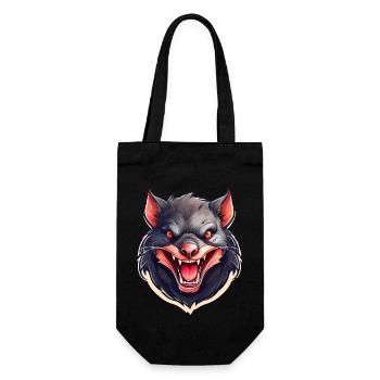 Wildes wütendes Tier Tasmanischer Teufel Maskottchen - Geschenkbeutel für Flaschen - Schwarz - Vorne