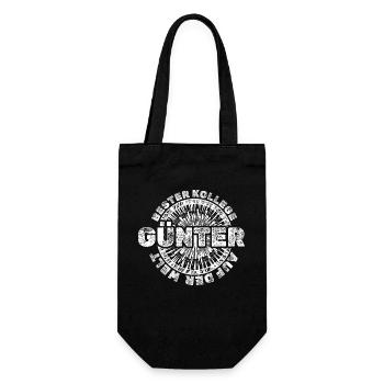 Günter als Vorname - Geschenkbeutel für Flaschen - Schwarz - Vorne
