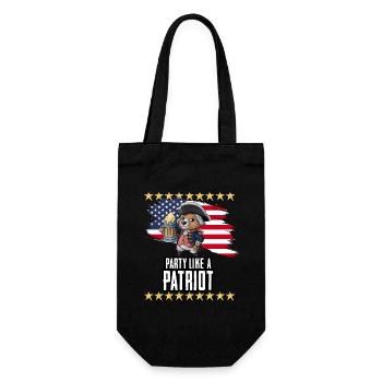 Feiern Sie wie ein Patriot George Bär - Geschenkbeutel für Flaschen - Schwarz - Vorne