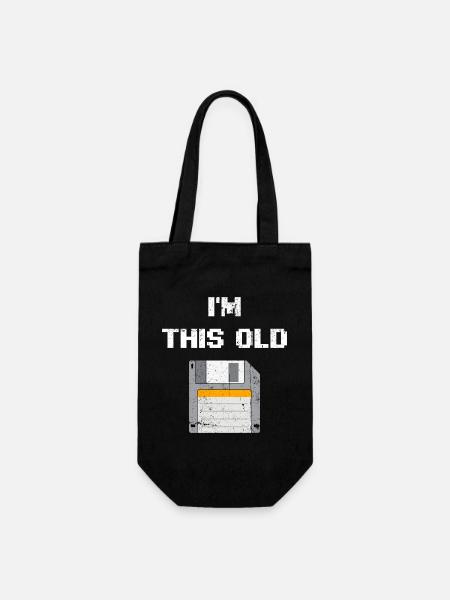 Retro Diskette Era T-Shirt - Geschenkbeutel für Flaschen - Schwarz
