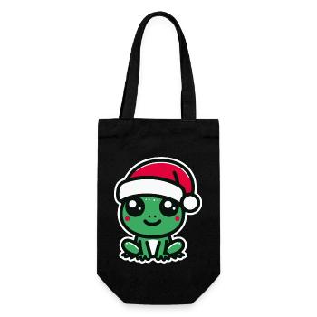 Christmas Frog - Gift Bag for Bottles - black - Front