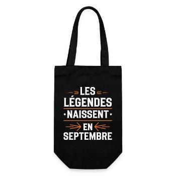 Les légendes naissent en septembre - Sac à bouteille - noir - Devant