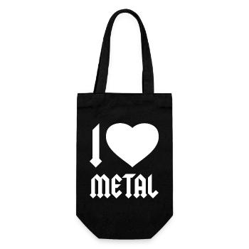 I LOVE HEAVY METAL - Geschenkbeutel für Flaschen - Schwarz - Vorne