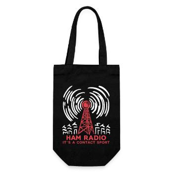 Radio amateur – C’est le contact qui compte - Sac à bouteille - noir - Devant