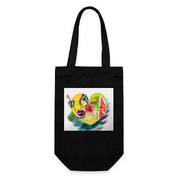 Obst fürs Herz - Geschenkbeutel für Flaschen - Schwarz - Vorne