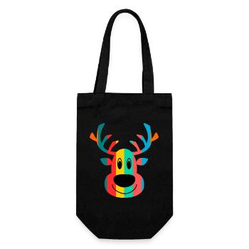 WEIHNACHTEN. FROHE WEIHNACHTEN. FROHE WEIHNACHTEN. WEIHNACHTSMANN - Geschenkbeutel für Flaschen - Schwarz - Vorne