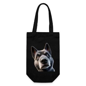 Hund Kopf 2 - Geschenkbeutel für Flaschen - Schwarz - Vorne
