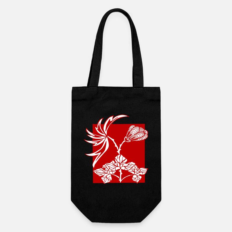 Ornement Fleurs - Sac à bouteille - noir