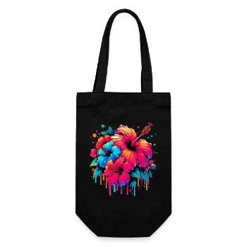 Hibiscus Flowers - Gift Bag for Bottles - black - Front