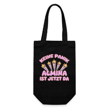 Almina as a woman's name - Gift Bag for Bottles - black - Front