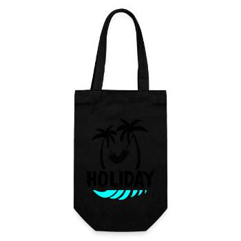 palms relax holiday - Geschenkbeutel für Flaschen - Schwarz - Vorne