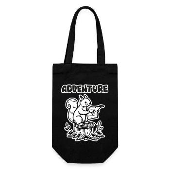 Squirrel Holding a map - "Adventure" Design - Gift Bag for Bottles - black - Front