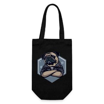 Chien carlin - Sac à bouteille - noir - Devant