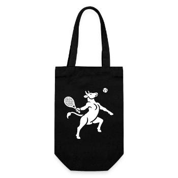 Kuh Tennis Tennisball Balancieren Horn Silhouette - Geschenkbeutel für Flaschen - Schwarz - Vorne