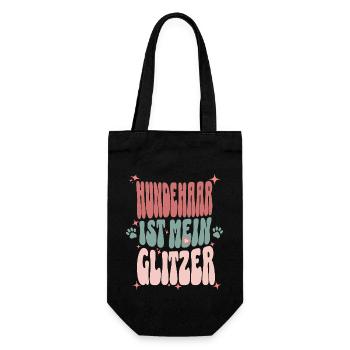 Dog Hair & Glitter – Funny Retro Dog Design - Gift Bag for Bottles - black - Front