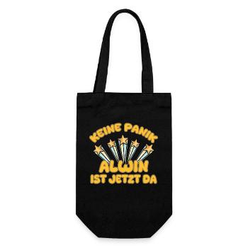 First name Alwin - Gift Bag for Bottles - black - Front