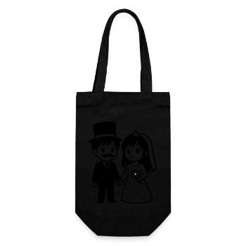 Brautpaar Ehepaar Anime - Geschenkbeutel für Flaschen - Schwarz - Vorne