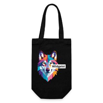 Colored Wolf Head "Wild Spirit" - Gift Bag for Bottles - black - Front