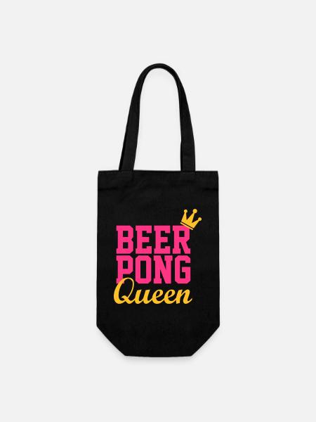 Bier Pong Königin 3 - Geschenkbeutel für Flaschen - Schwarz