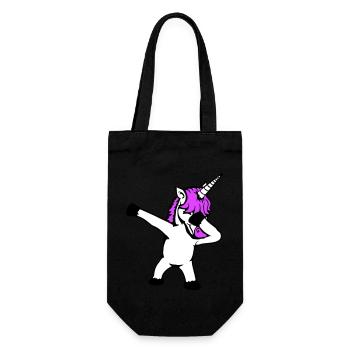 Unicorn Dabbing Dab Dance Party Pose Gesture Funny - Gift Bag for Bottles - black - Front