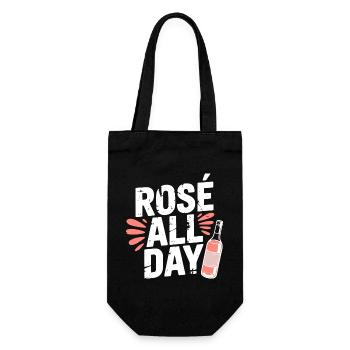 Rosé All Day Rosé Wine Toast Fun Wine - Gift Bag for Bottles - black - Front