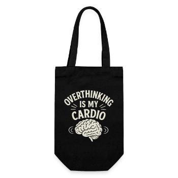 Überdenken ist mein Cardio-lustiger Spruch - Geschenkbeutel für Flaschen - Schwarz - Vorne